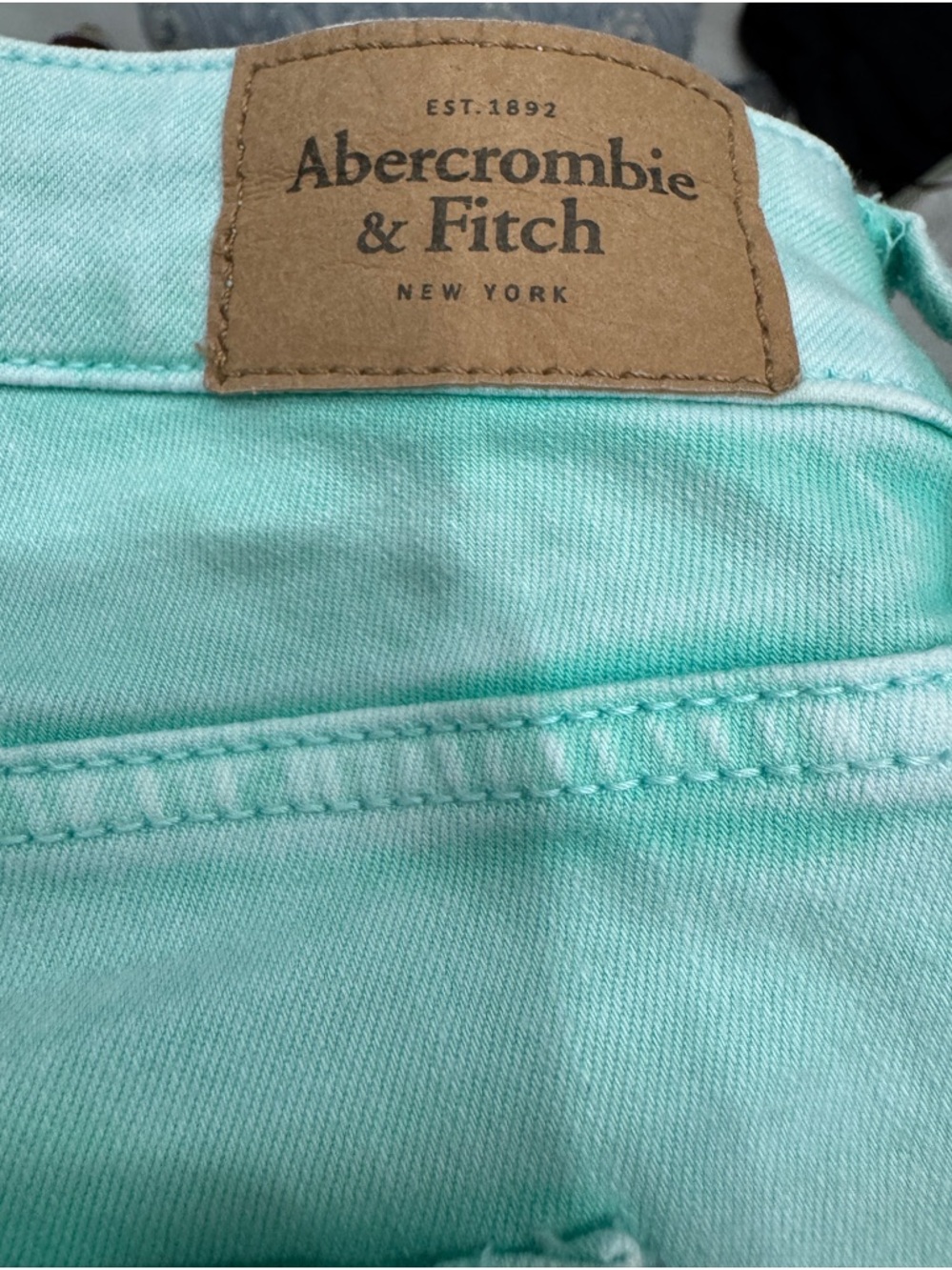 Abercrombie & Fitch Mint Green Straight-Leg Jeans - Picture 2 of 5